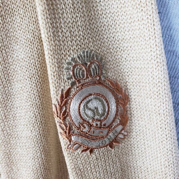 Vintage ST. JOHN Sport Santana Knit Blazer Jacket Crest Full Zip size M Cream - Picture 7 of 16
